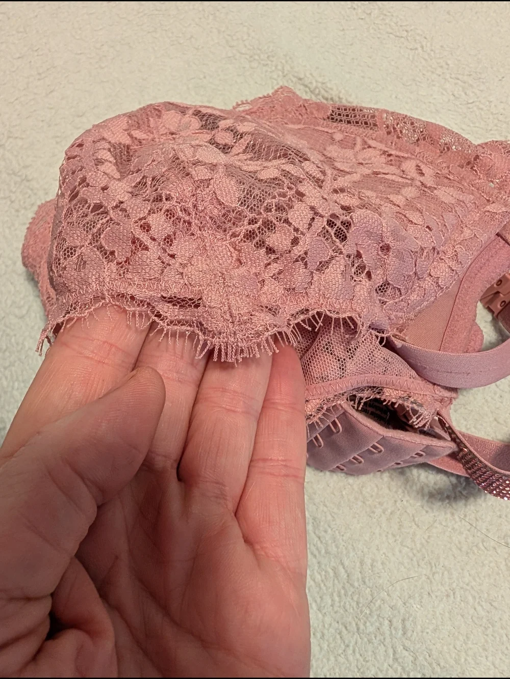 Victoria's Secret Lace Dream Angels Unlined Bra Trio - Blush, Plum, Black 32DDD - Picture 4 of 12